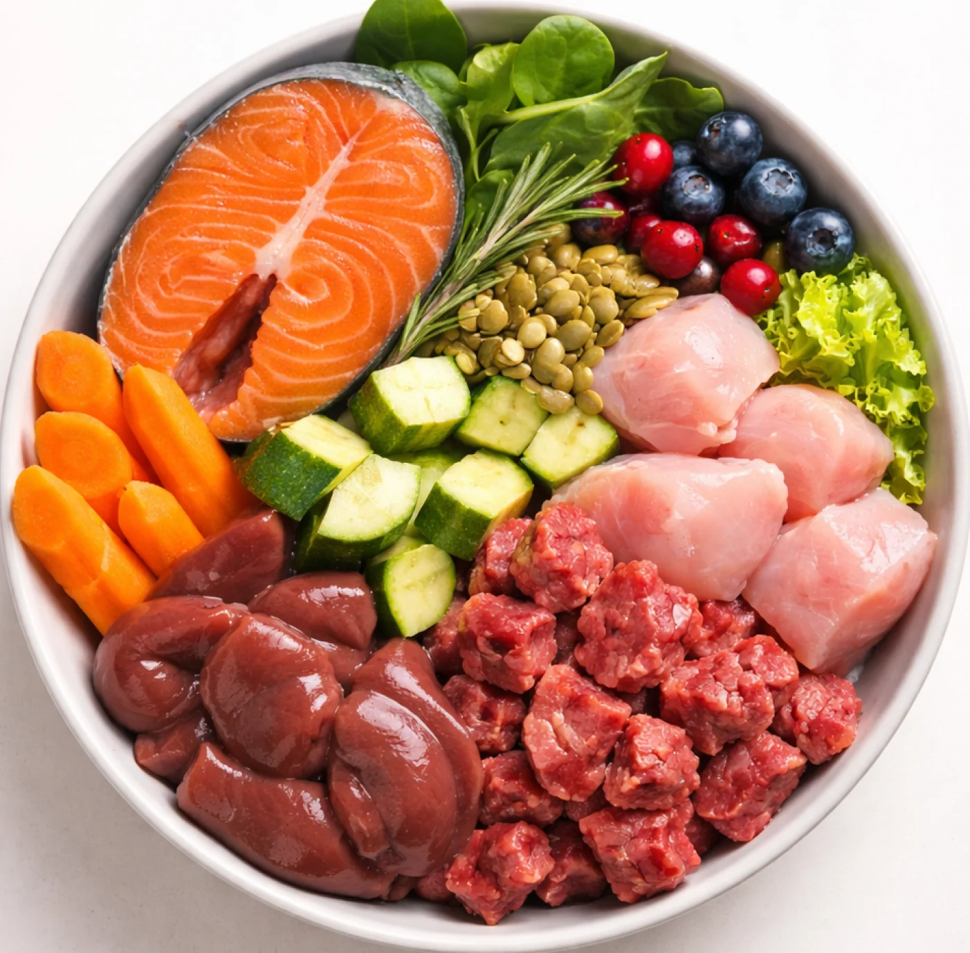 Real ingredients in a bowl